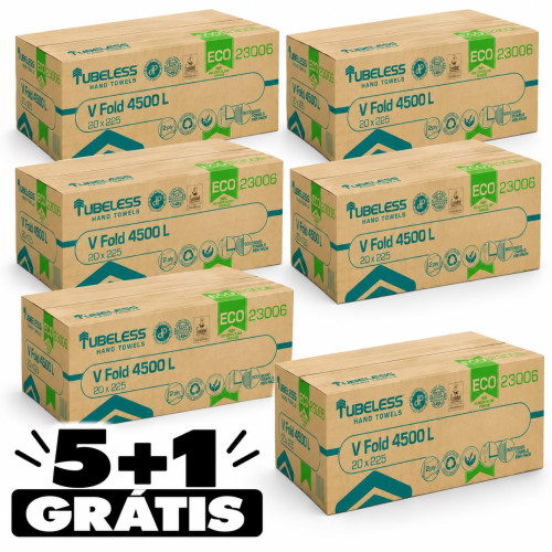 TUBELESS 4500L SKLADANÝ DO V 2 VRSTVA BIELY, RECYKLOVANÝ, 22X21CM, 20X225 LIST 4500 LISTOV  5+1 