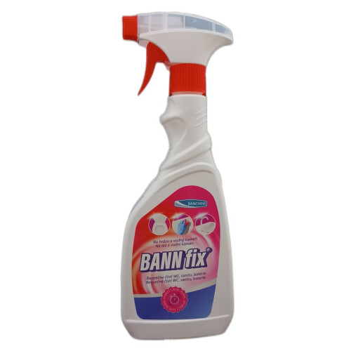Kyslý čistič na vodný kameň, kúpeľne a WC BANN Fix 500 ml s rozprašovačom Kyslý čistič na vodný kameň, kúpeľne a WC BANN Fix 500 ml s rozprašovačom