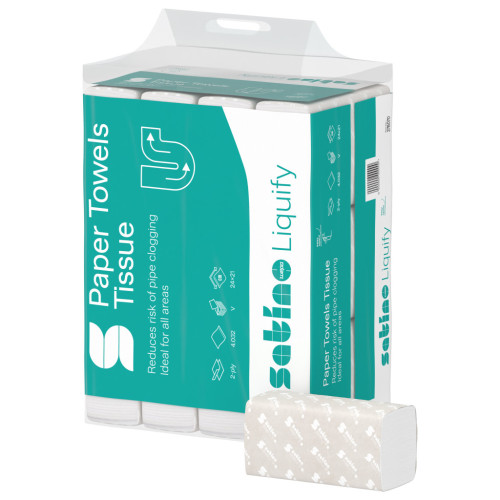 Satino Wepa Liquify V skladané papierové uteráky 2-vrstvové 24x21 cm 4032 ks