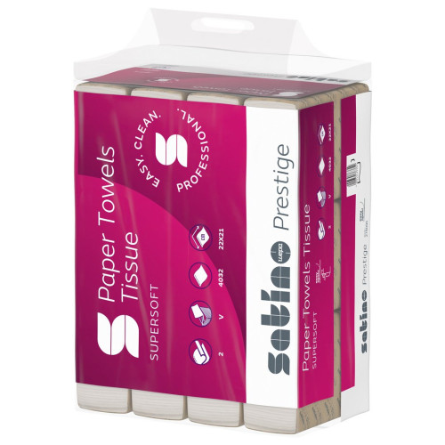 Satino Wepa Prestige V skladané papierové uteráky 2-vrstvové 22x21 cm 4032 ks
