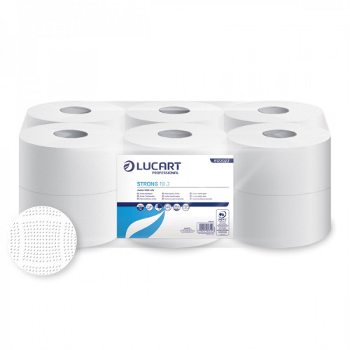 Lucart Strong 19 J Mini jumbo toaletný papier 2 vrstvový celulóza 130m 12 roliek/balenie